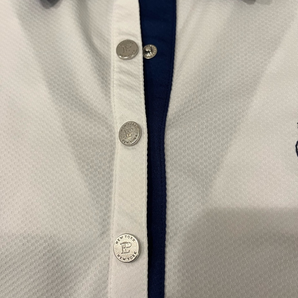 EP New York Polo Shirt Women’s Small White Blue Golfing Activewear Logo - Picture 6 of 9